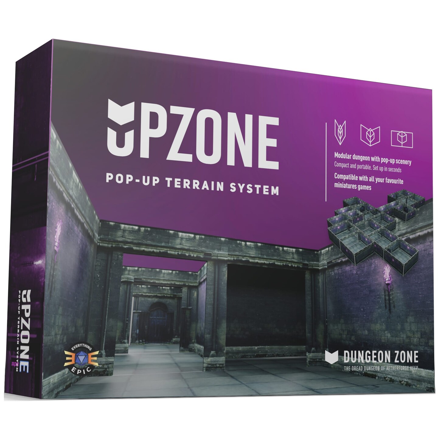 Upzone: Dungeon Zone The Pop-Up Terrain System with 25 Pieces, for Any RPG
