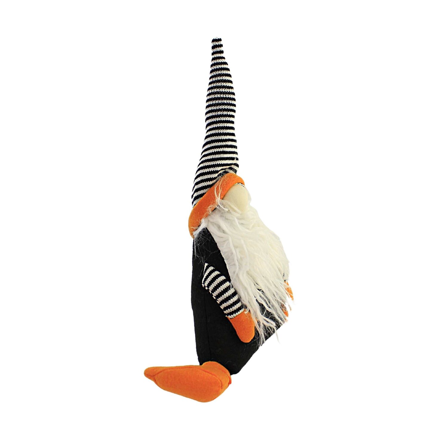 C & F 13.0 Inch Gnome Plush Shelf Sitter Halloween Figurine , Lightweight Halloween Decor Orange Black White