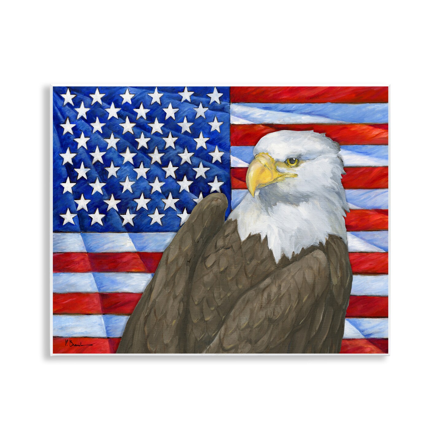 Stupell Industries Eagle's View Flag Wall Plaque Art Design by Paul Brent