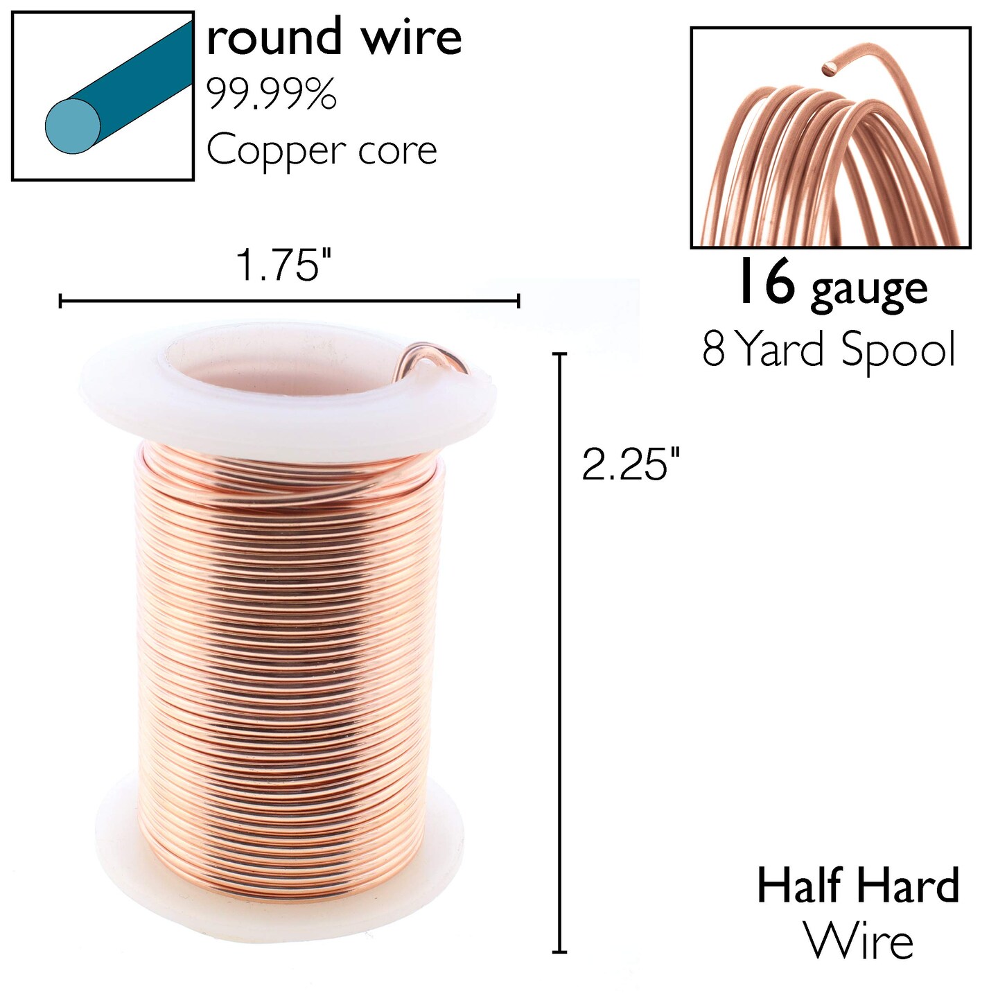 The Beadsmith Wire Elements Lacquered Tarnish-Resistant Copper Wire