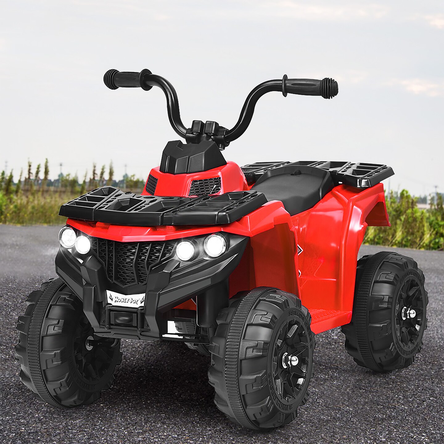 Costway Kids Ride On ATV Quad 4 Wheeler Electric Toy Car 6V Battery Power Led Lights