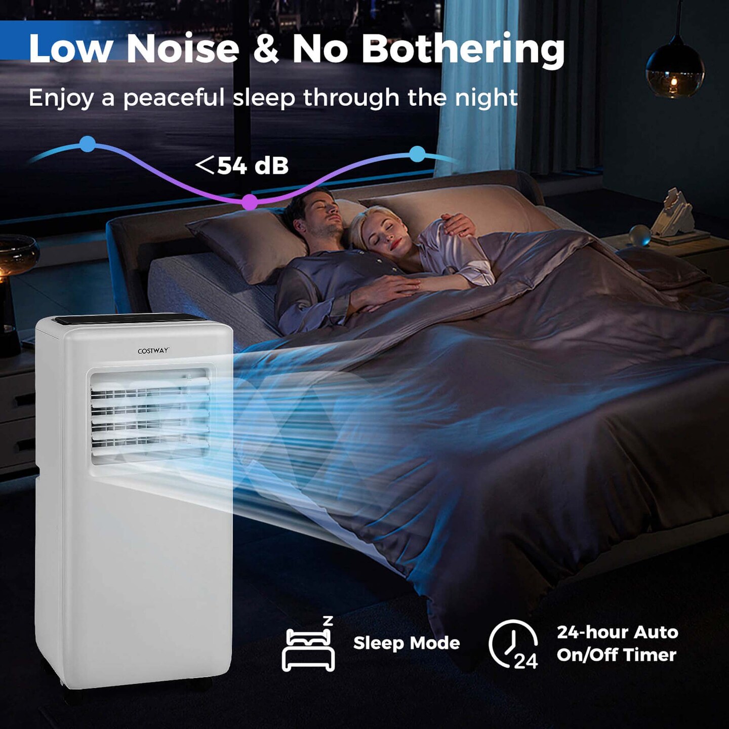 Costway 8000 BTU Portable Air Conditioner 3 in 1 Air Cooler with Fan & Dehumidifier 5000 BTU(8000BTU ASHRAE)