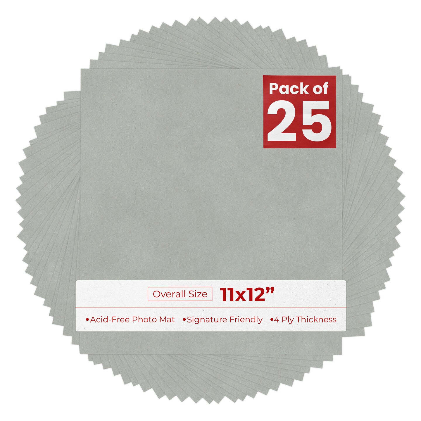 Light Grey Suede 11x12 Uncut Mat Board - Blank Sheets, No Opening