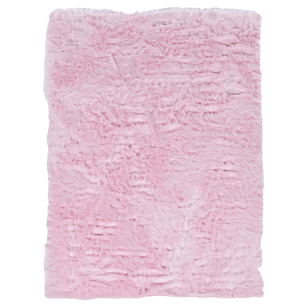 Faux Sheepskin Rug Pink 3X5 Luxury Soft Deep Pile Tufted