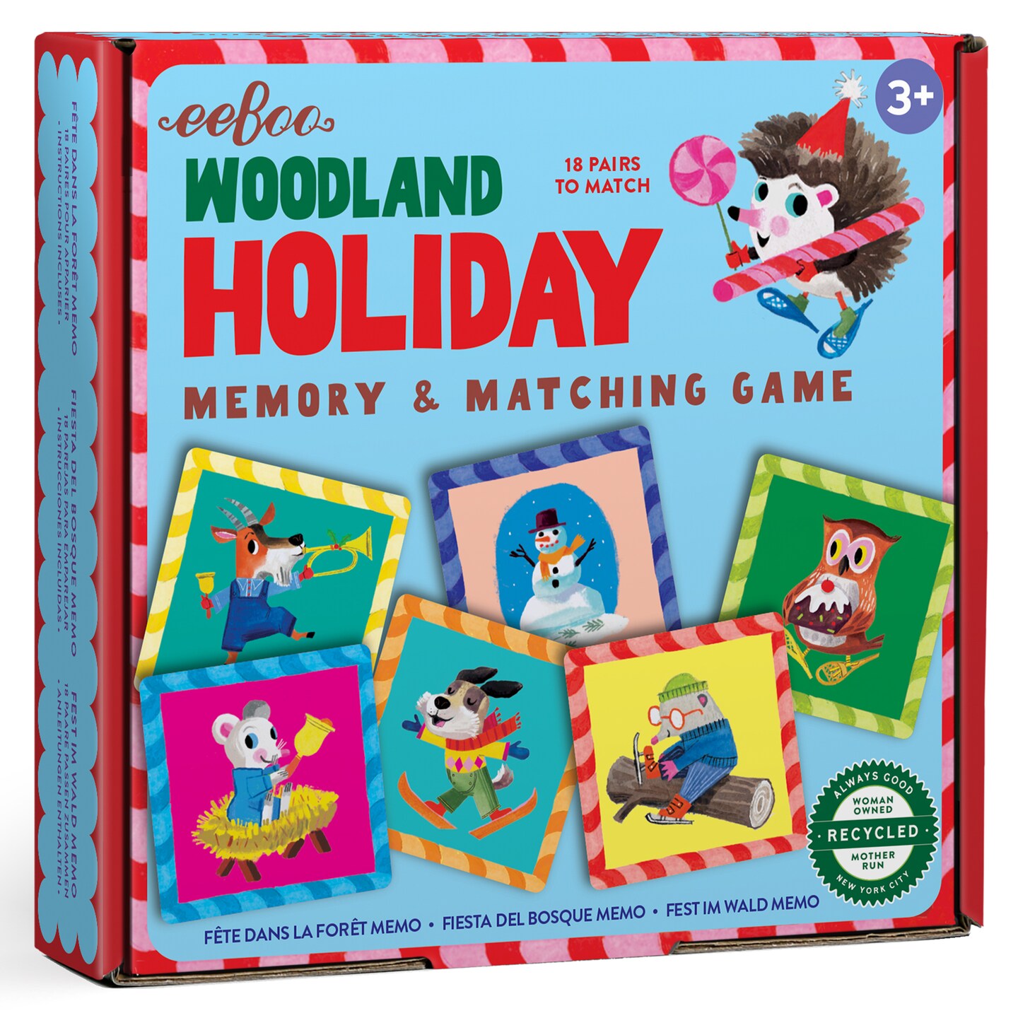 eeBoo: Memory &#x26; Matching Game: Woodland Holiday -18 Themed Matching Pairs, Educational Preschool Game, Kids Ages 3+, 1-4 Players