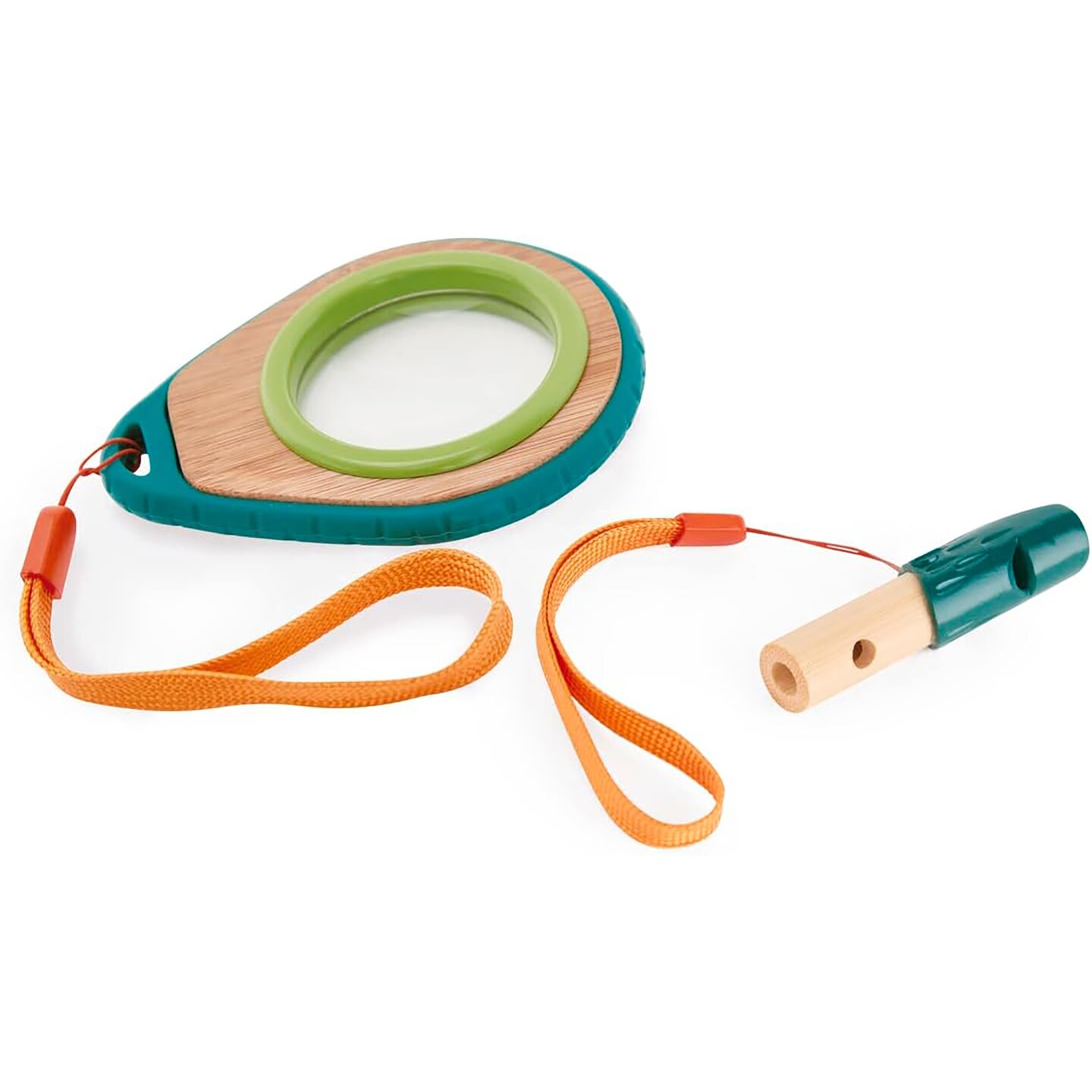 Hape: Nature Fun - Detective Set&#xA0;- Magnifying Glass &#x26; 2 Tone Whistle, Bamboo &#x26; Plant Plastic, Outdoor Playset, Nature Exploration Toy, Kids Ages 3+