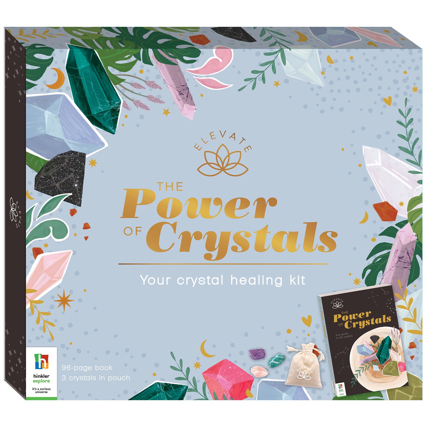 Elevate - The Power of Crystals Kit - Spirituality for Adults - Crystals Included - Rose Quartz - Amazonite - Amethyst - Mental Health and Self Care Essentials - Adult Hobbies