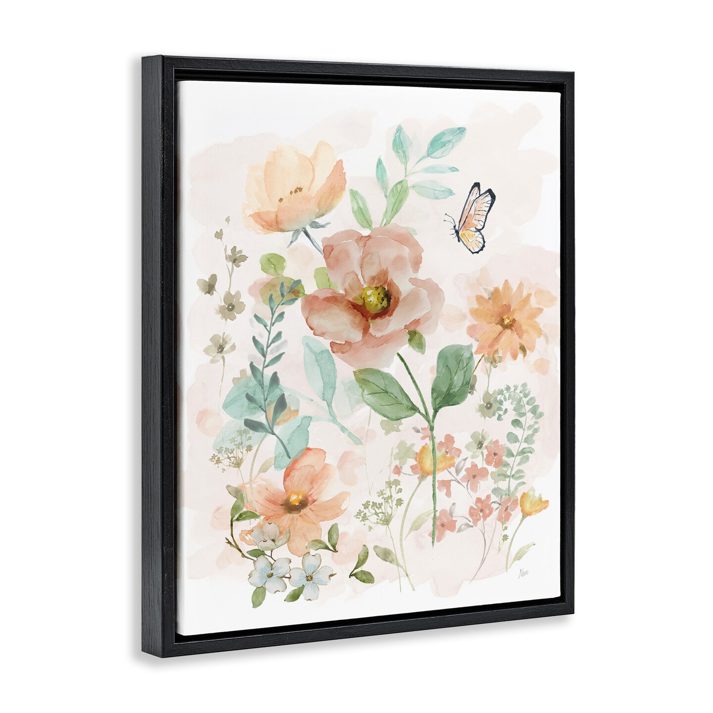 Stupell Industries Blush Cottage Blossoms Floating Frame By Nan