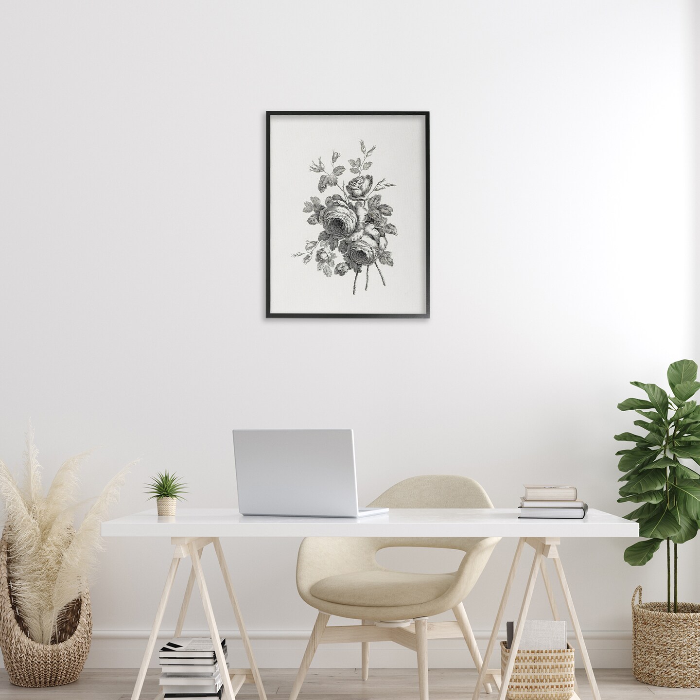 Stupell Industries Vintage Roses Bundle Framed Giclee By Lettered and Lined
