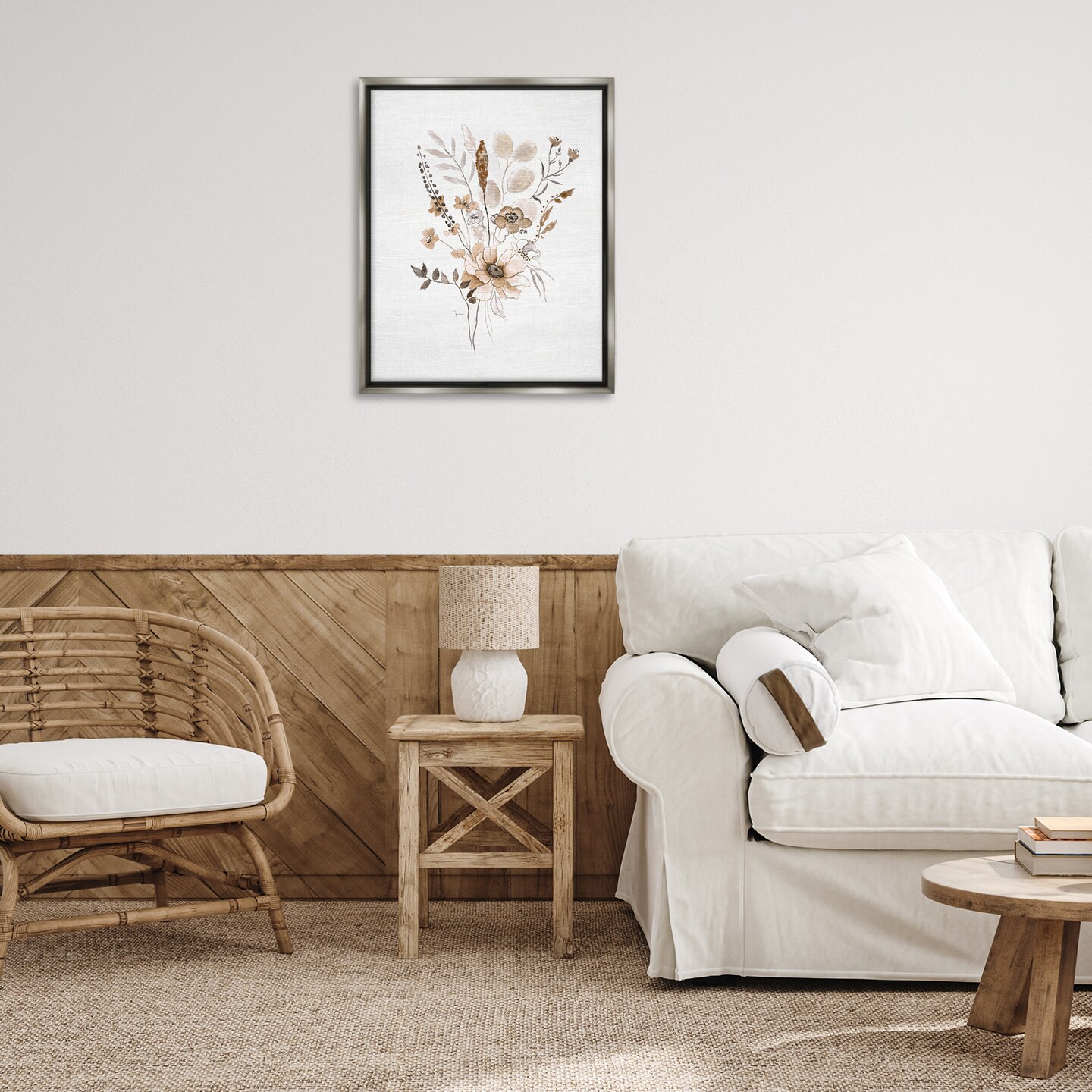 Stupell Industries Subtle Flower Bundle Sprigs Floating Frame By Janet Tava
