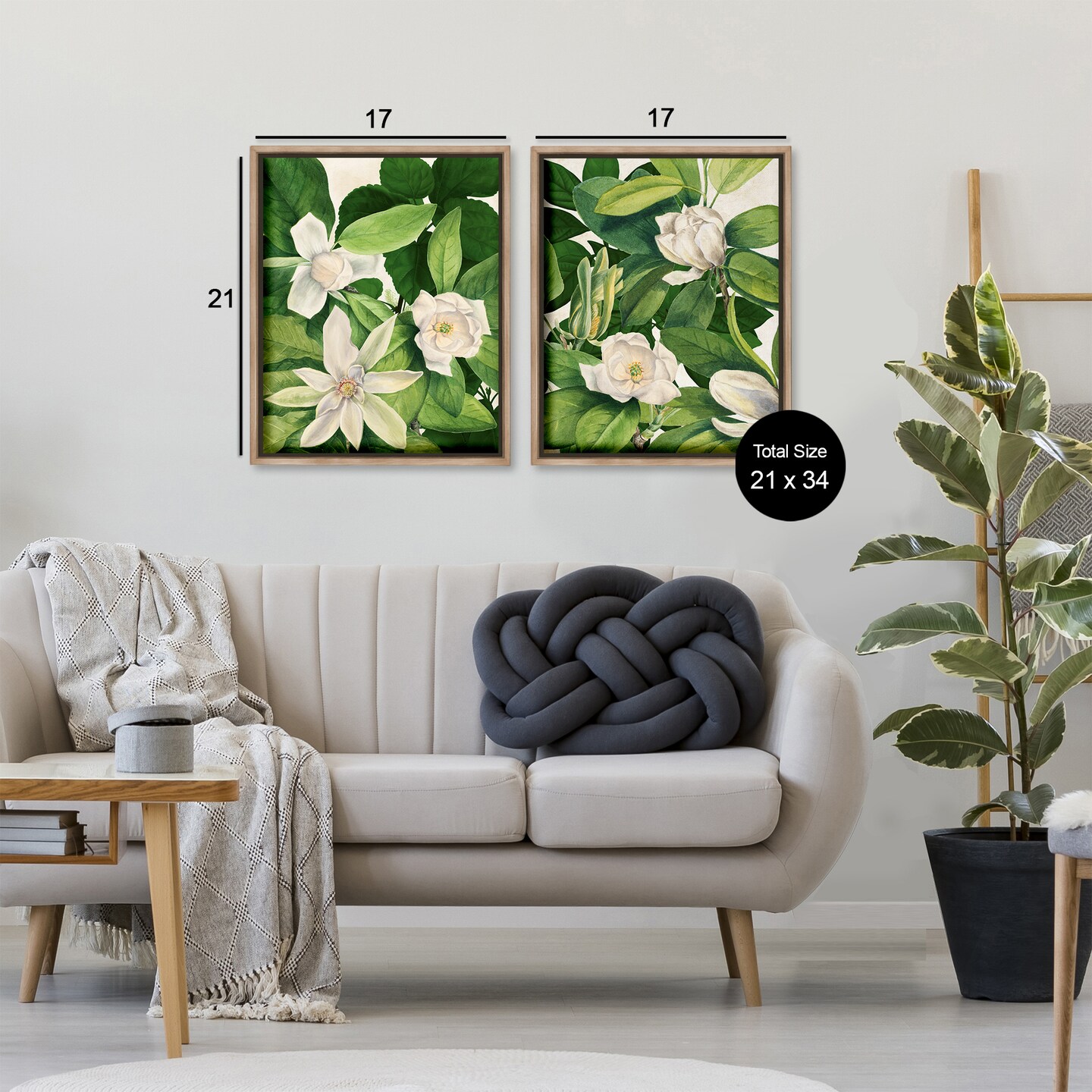 Stupell Industries Traditional White Lilies with Leaves 2pc Floating Frame Set By Susan Arnot