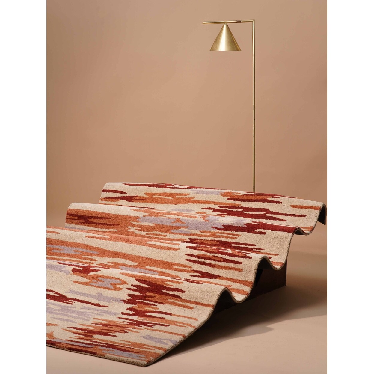 Hand Tufted Wool Area Rug Multicolor Abstract K00s14 Soft High-Pile Eco Friendly