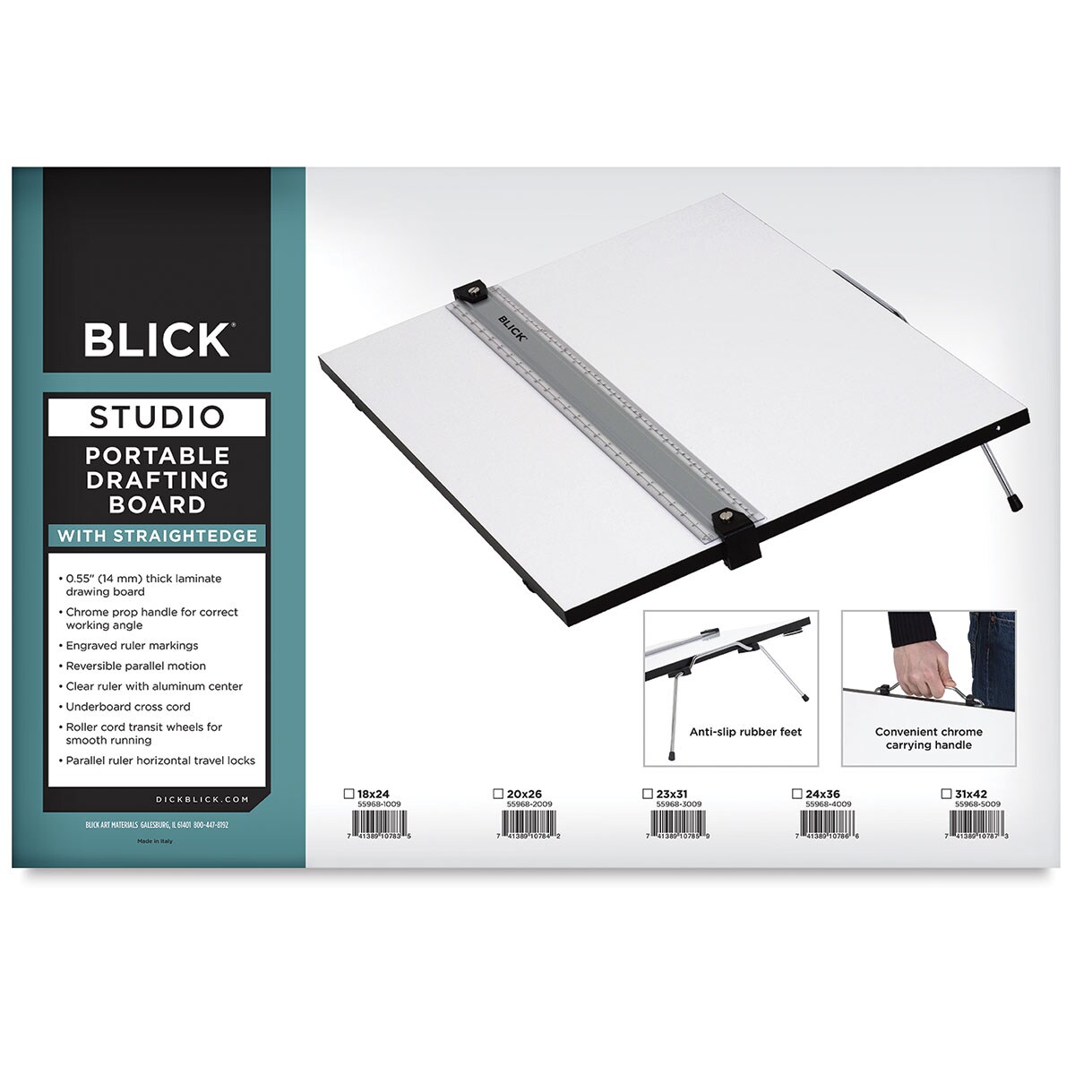 Blick Portable Tabletop Drafting Board with Parallel Ruler Straight Edge - 18&#x22; x 24&#x22;