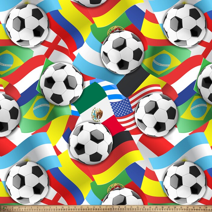 International Soccer Silky Premium Fleece Fabric | By the Yard