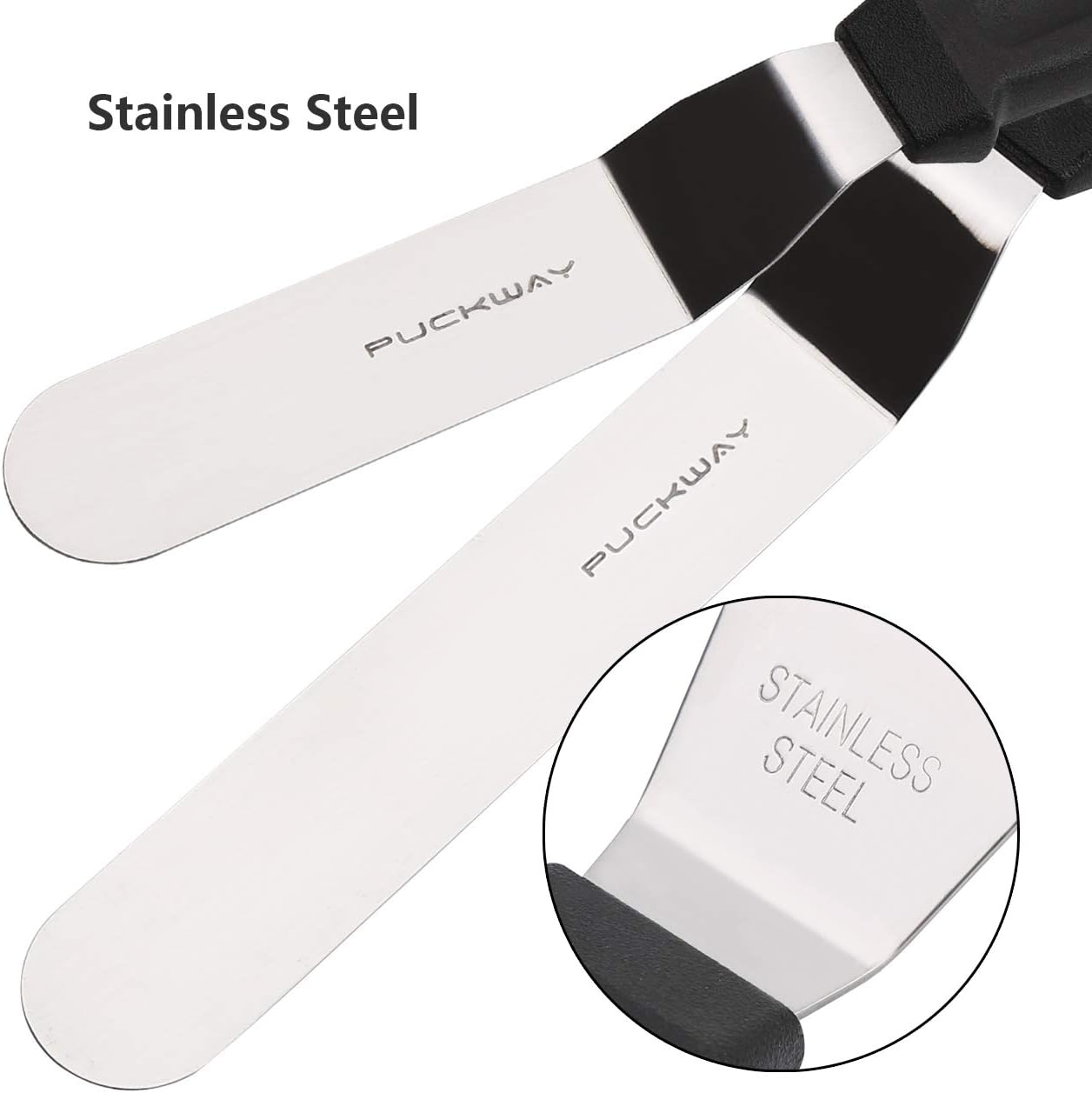 Offset Frosting Cake Knife set of 3 Black 6 8 &#x26; 10 Inch Angled Icing Spatula for Decorating