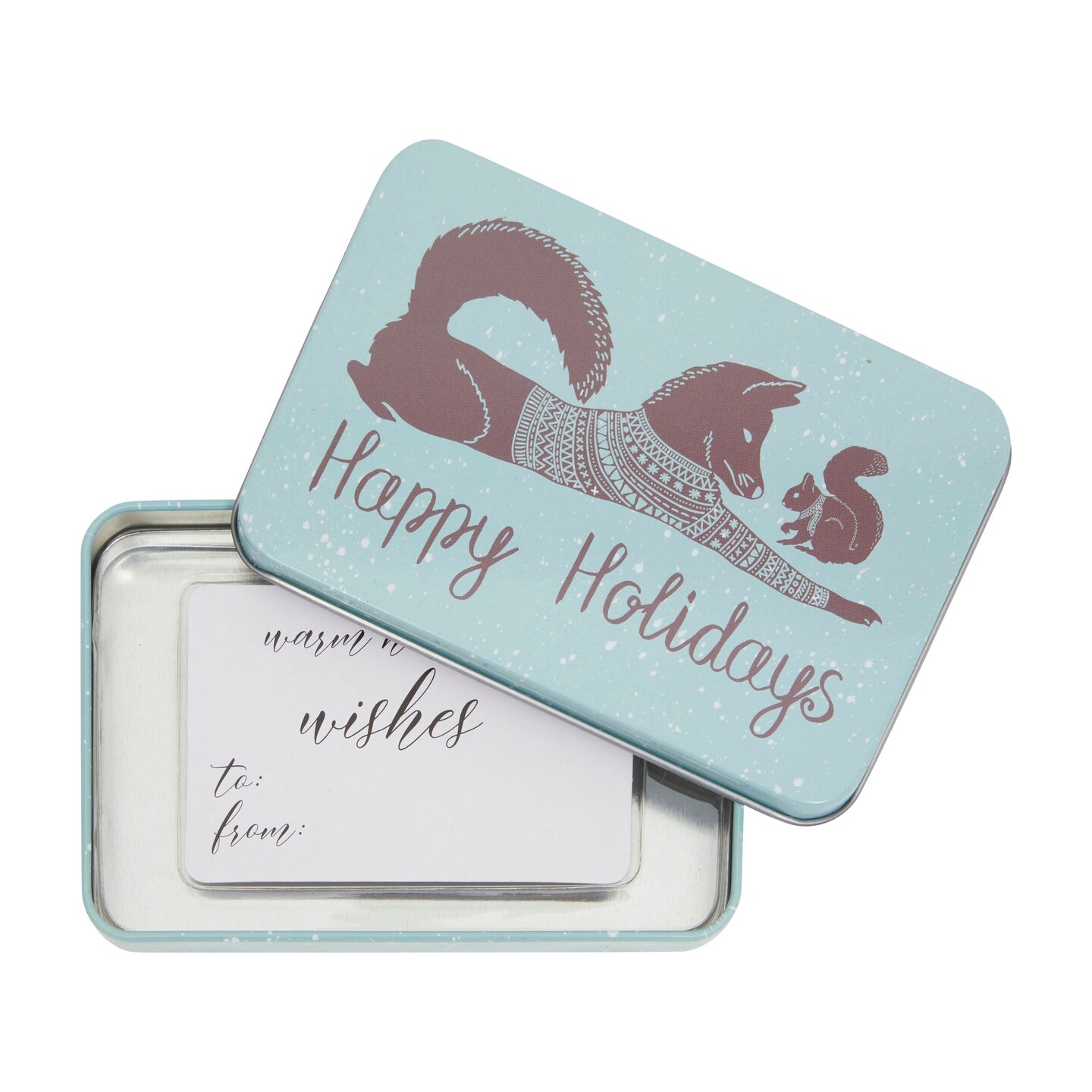 6 Pack Tin Christmas Gift Card Boxes With Lids for Stocking Stuffers, 6 Winter Animals Designs (5 x 3.25 In)
