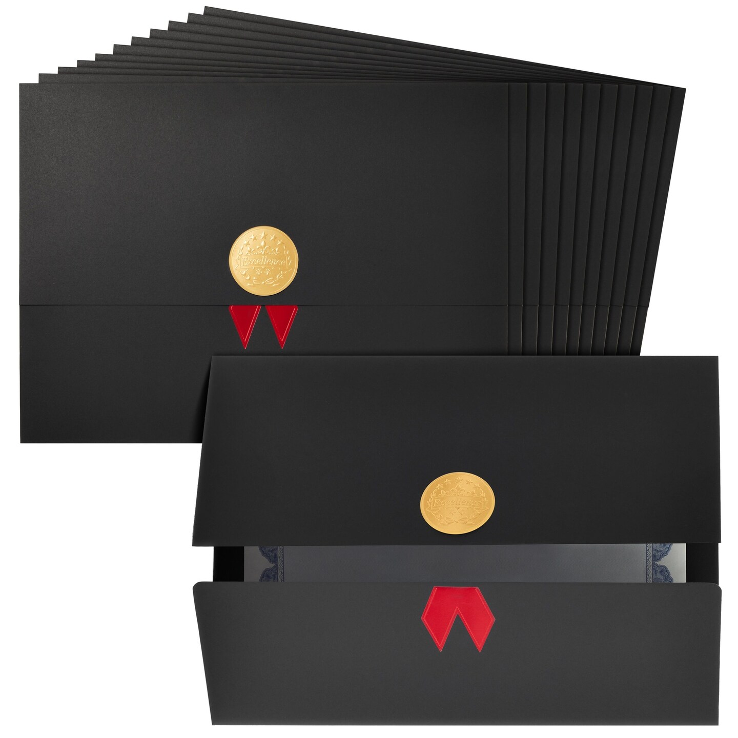 12-Pack Award Certificate Holders - Bulk Certificate Holders for Graduation, Diploma, Employee Appreciation, Certifications (fits 8.5x11)