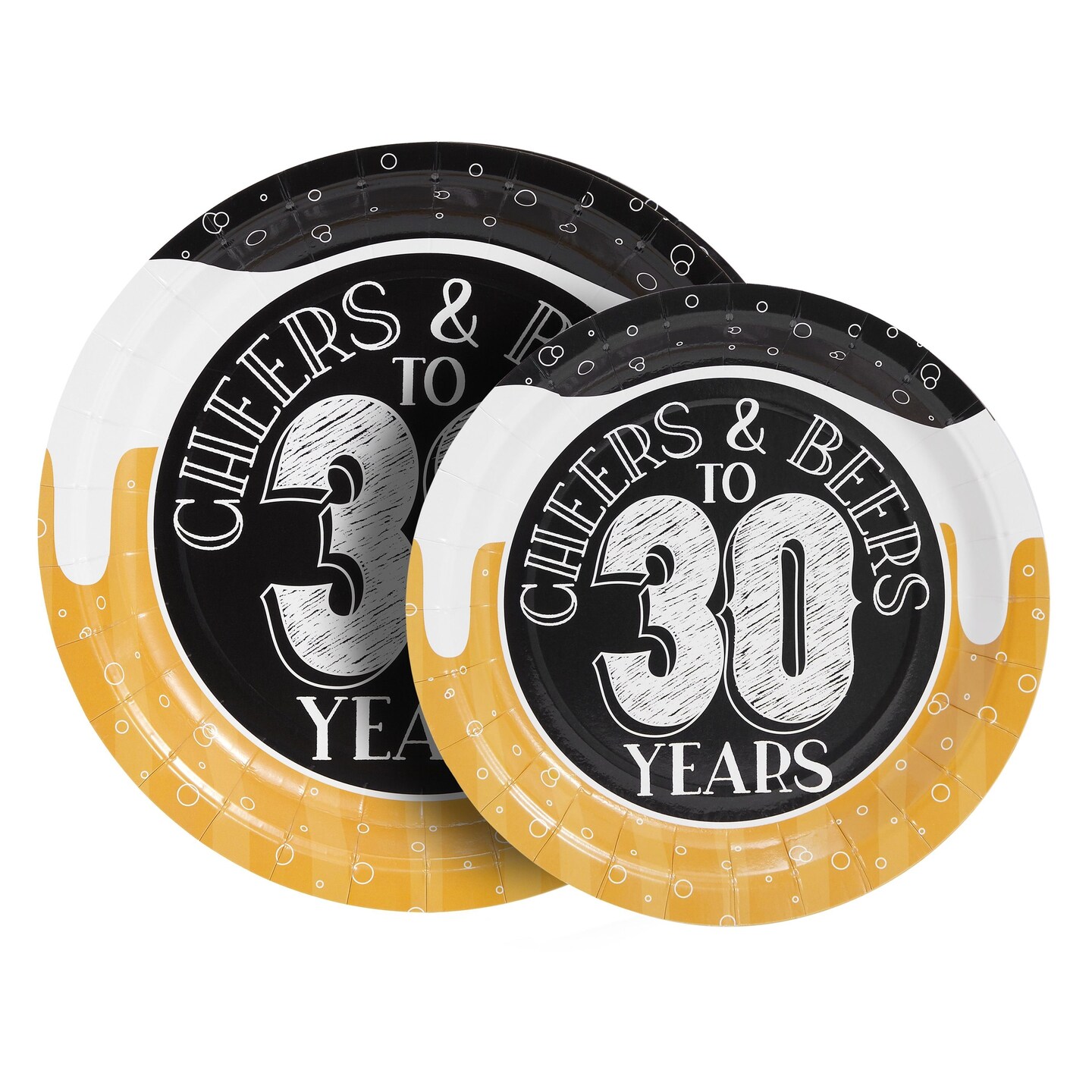168-Piece Cheers and Beers to 30 Years Party Decorations, 30th Birthday Plates, Napkins, Cups, Cutlery Set (Serves 24)