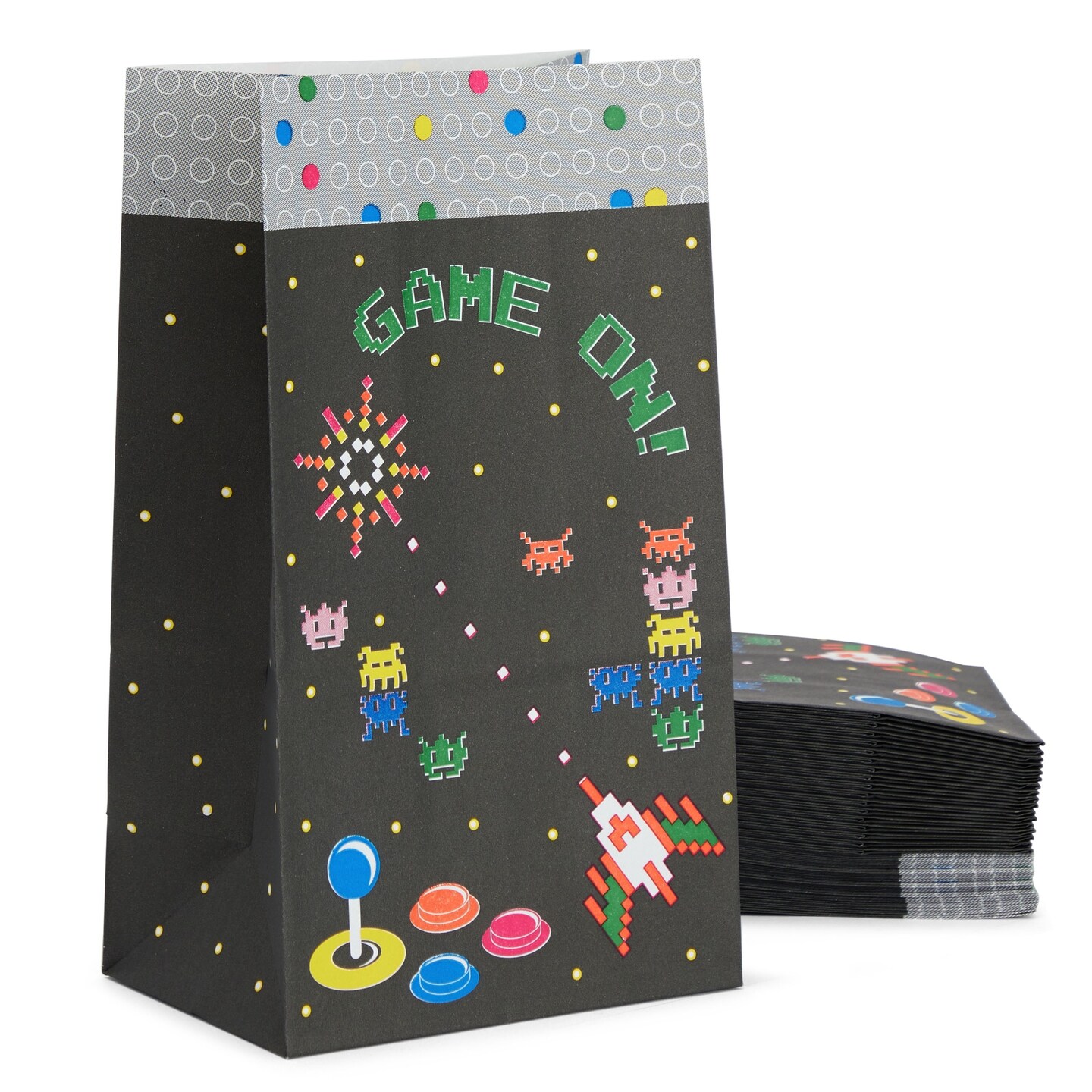 36 Pack Video Game Goodie Bags for Retro Arcade Party Favors, Treats, and Gamer Gifts (5x9x3 in)