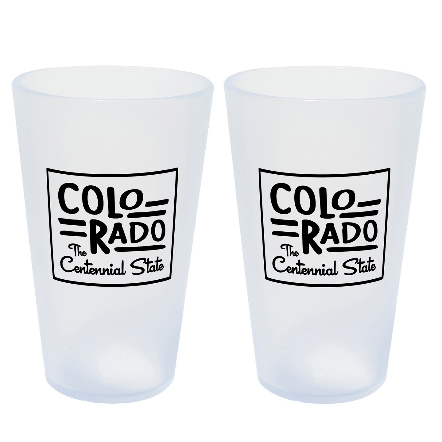 Silipint: State Pint Glasses 16oz: 2 Pack - Colorado - Icicle Silicone Cups, Unbreakable, Hot &#x26; Cold Drinks, Dishwasher-Microwave-Freezer-Oven Safe