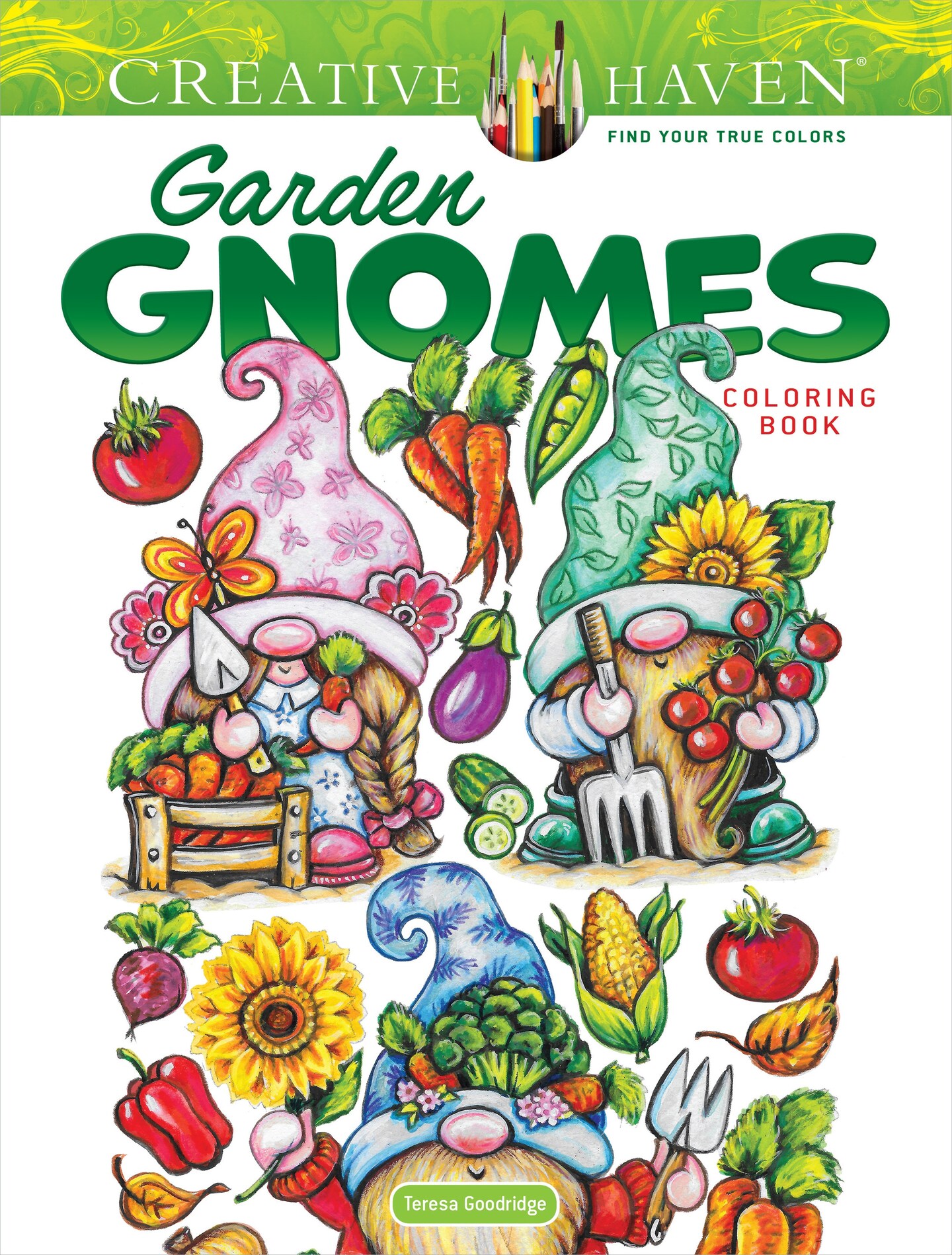 Creative Haven: Garden Gnomes Coloring Book-Softcover