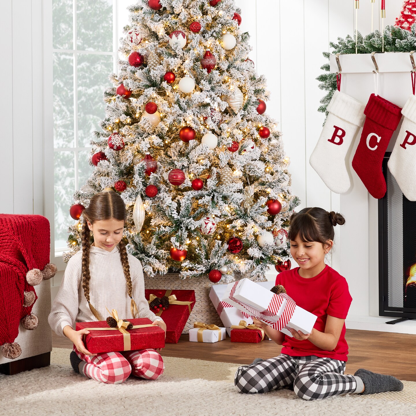 Best Choice Products Pre-Lit Holiday Christmas Pine Tree w/ Snow Flocked Branches, Warm White Lights