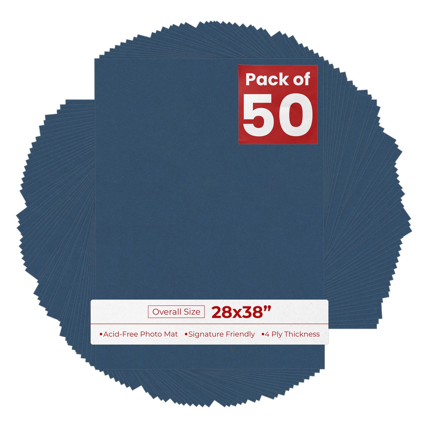 Ink Blue 28x38 Uncut Mat Board - Blank Sheets, No Opening, Color: Blue ...