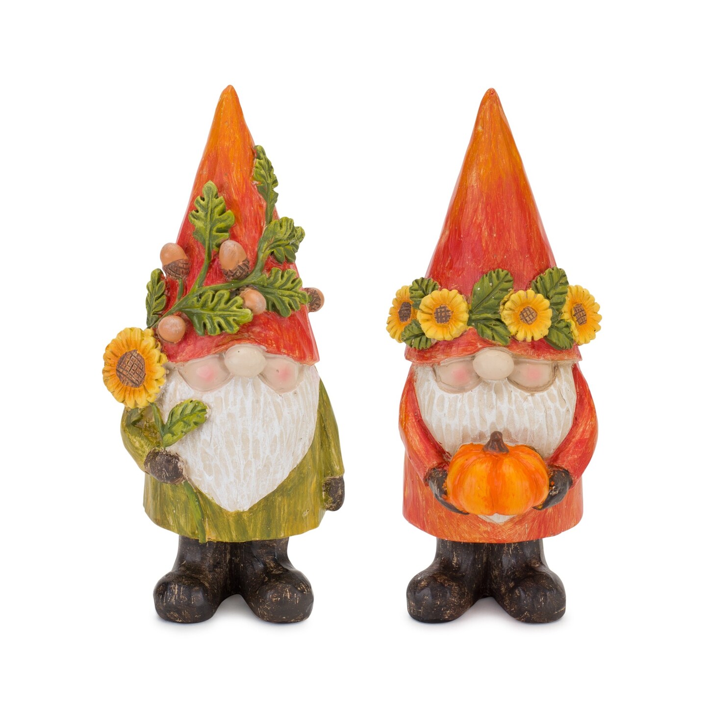 Melrose Fall Gnome Tabletop Decorations - 6&#x22; - Orange and Green - Set of 4