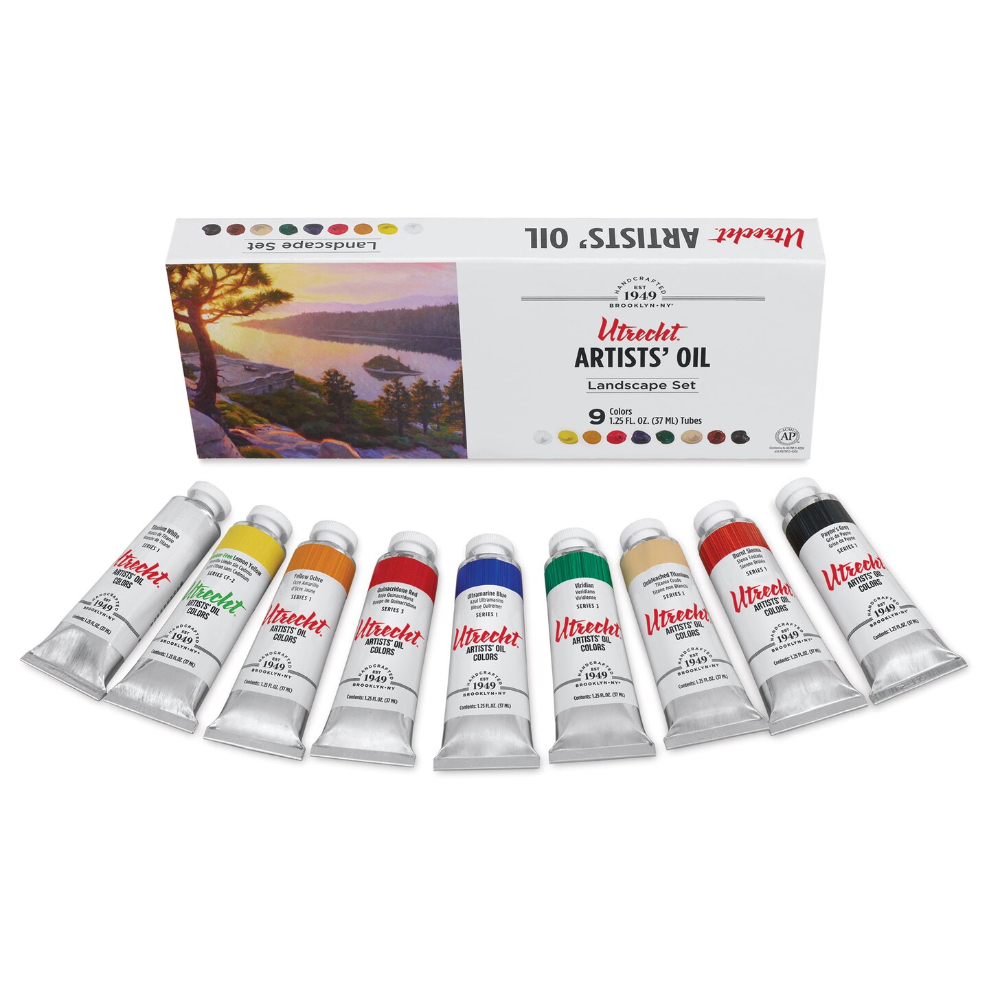 Utrecht Artists' Oil Paint - Set of 9, Landscape Colors, 37 ml