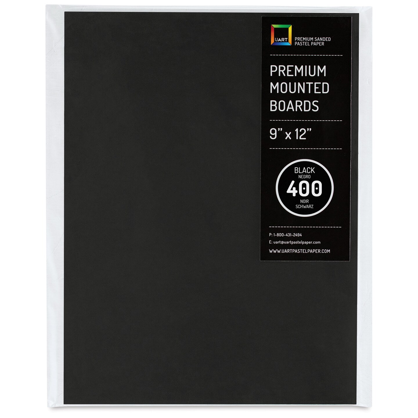 UArt Premium Sanded Pastel Paper Board - 9" x 12", Dark, 400 Grit