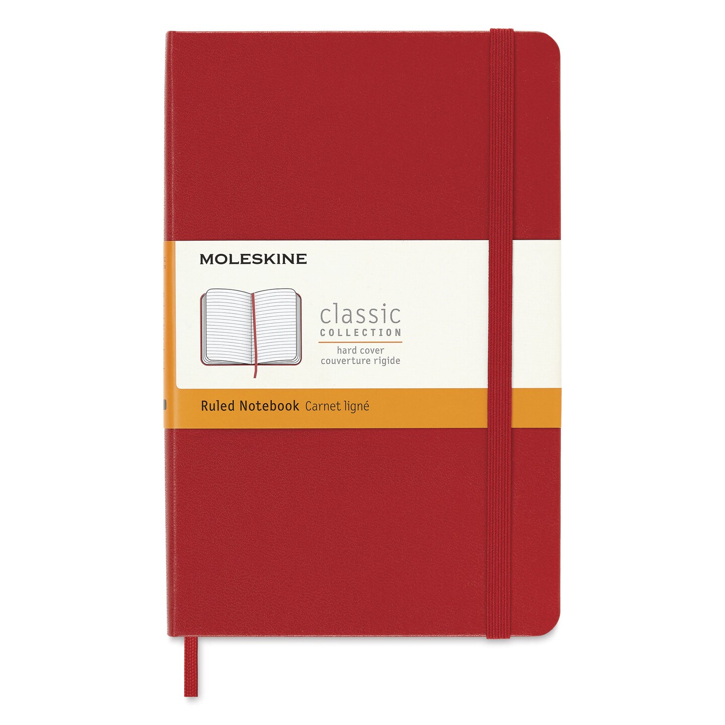 Moleskine Classic Hardcover Notebook - Scarlet Red, Ruled, 4-1/2" x 6-7/8"
