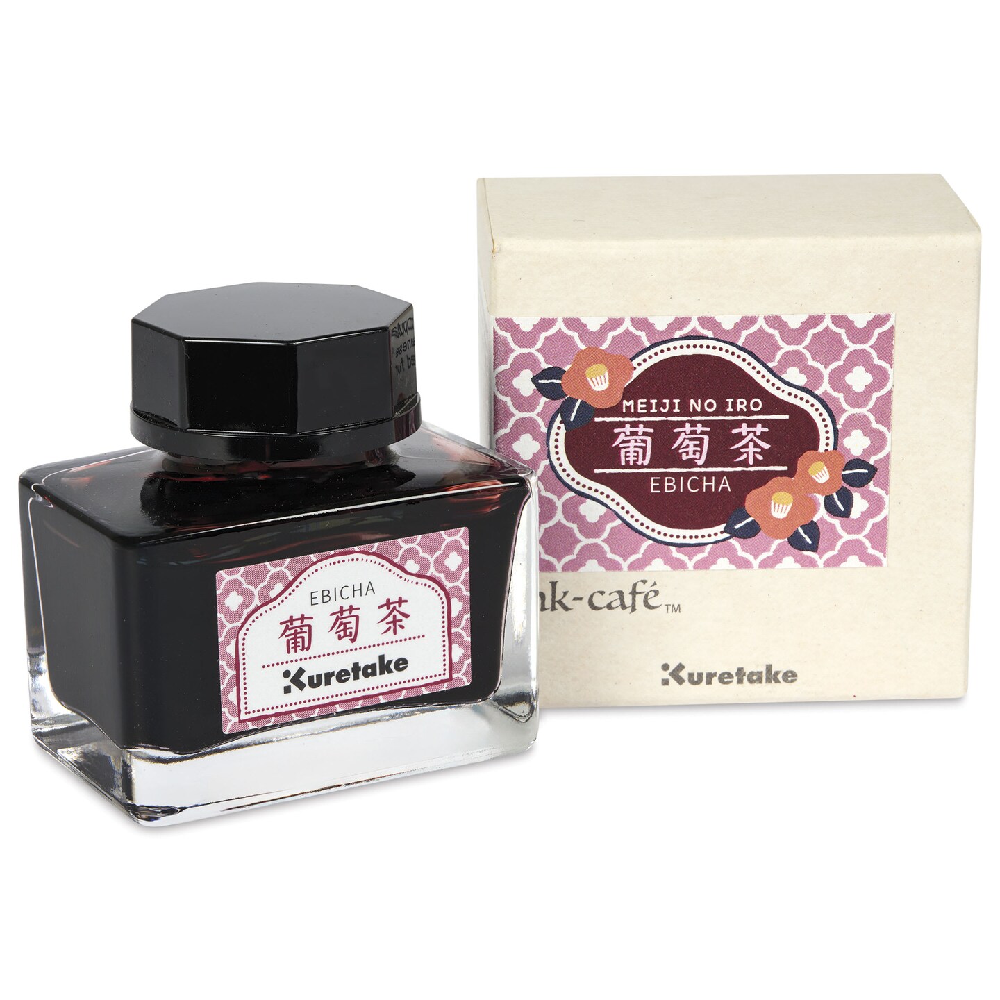 Kuretake Ink Cafe Meiji No Iro Pen Ink - 531 Deep Maroon (Ebicha), 20 ml