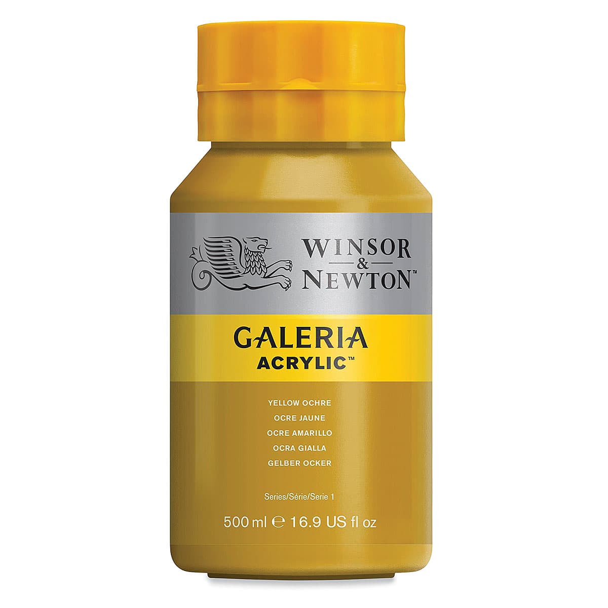 Winsor & Newton Galeria Flow Acrylics - Yellow Ochre, 500 ml tube