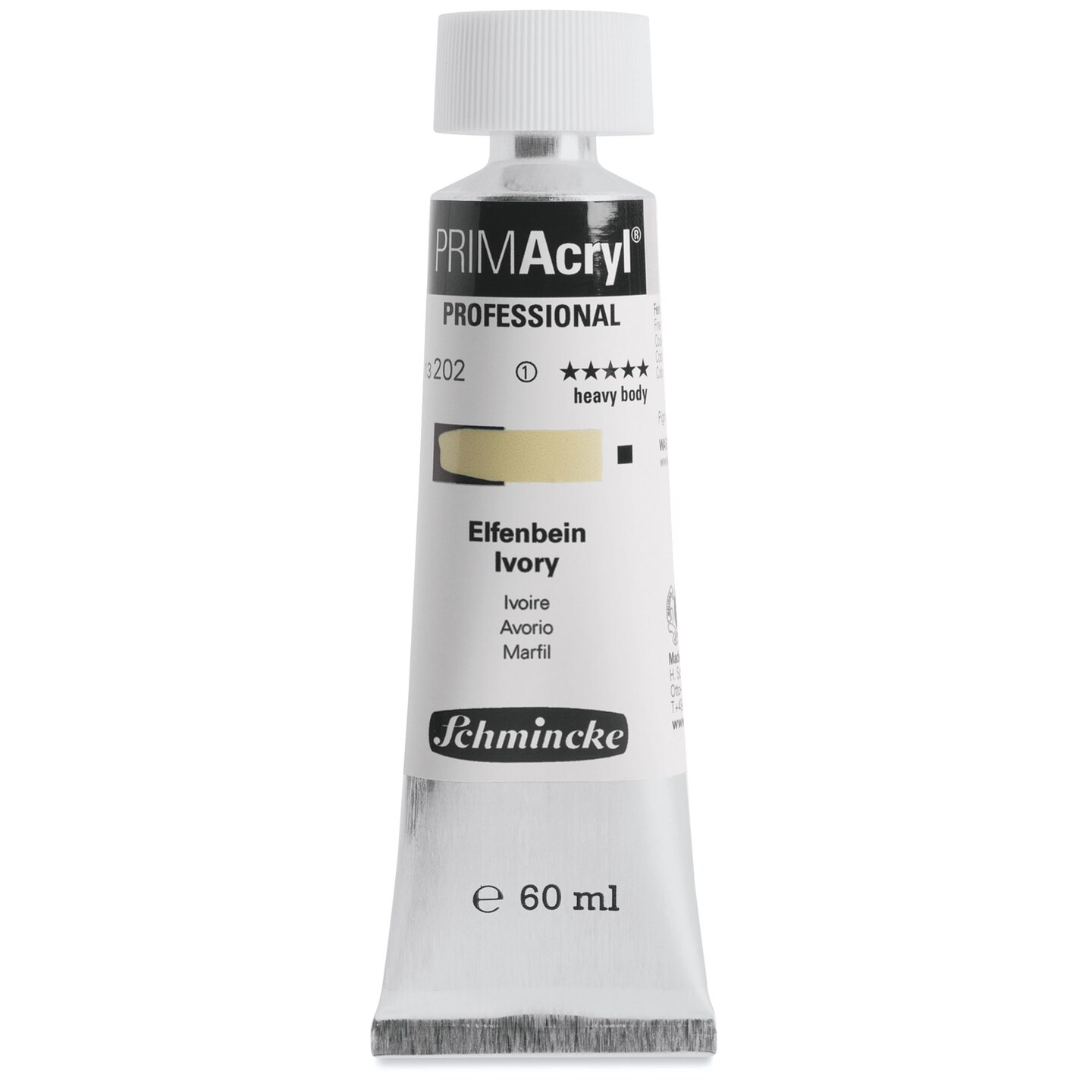 Schmincke Primacryl Professional Acrylic Paint - Ivory, 60 ml Tube