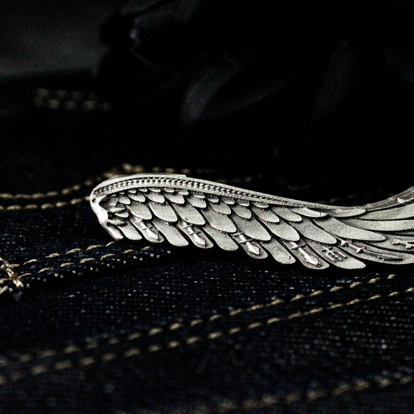 Wings of Holy Light Tie Clip, Wing Design, 925 Silver Handmade product 4