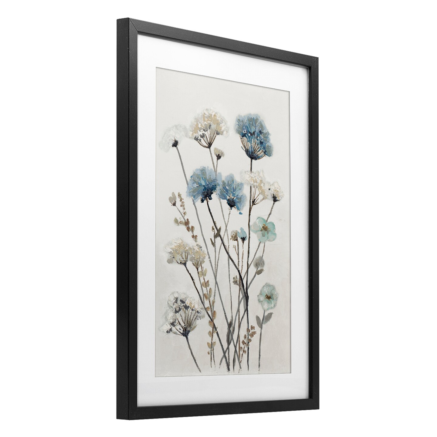 Stupell Industries Blue & Beige Garden Framed Print Under Glass, design by Patricia Pinto