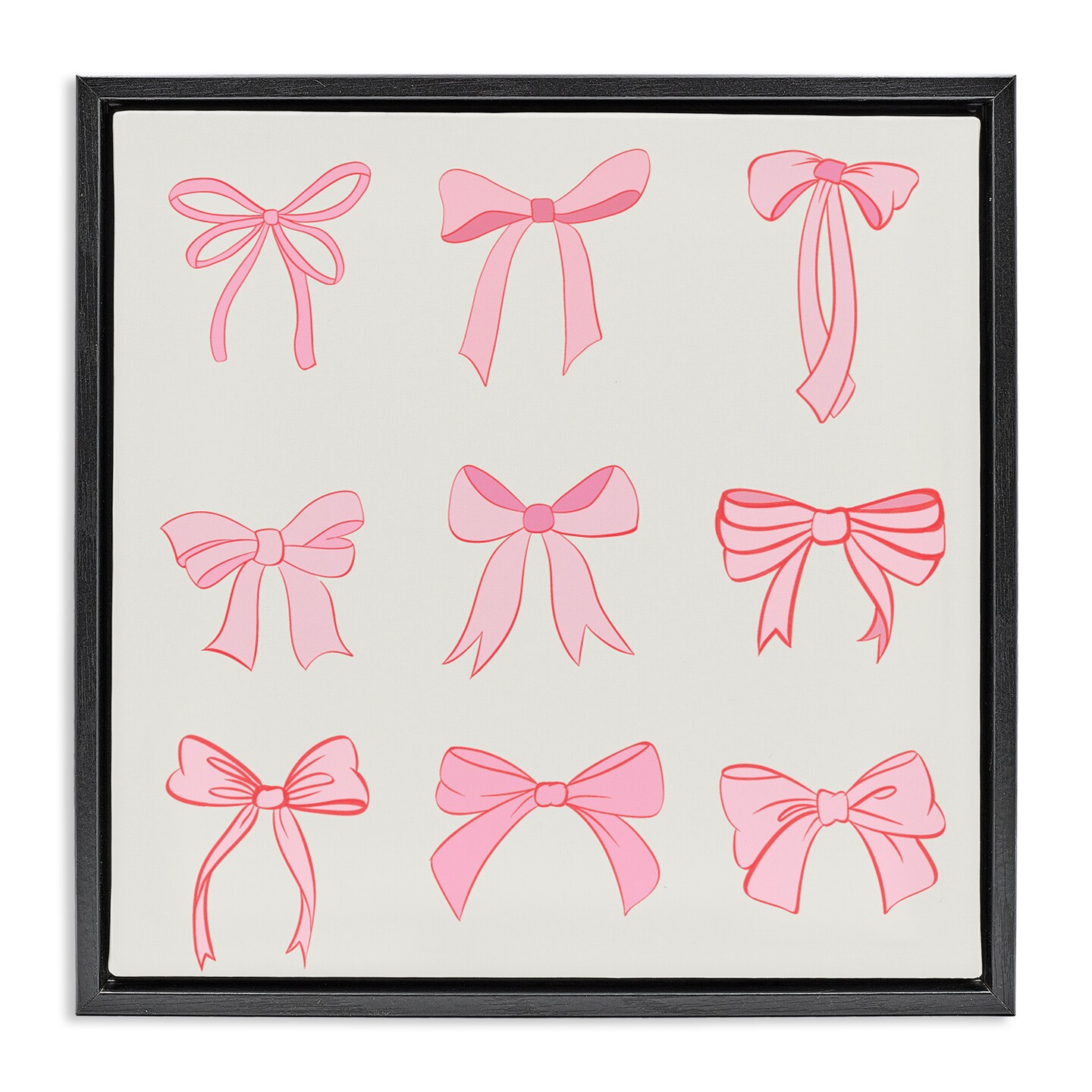 Stupell Industries Pink Coquette Ribbons Floating Frame, design by Emily Navas