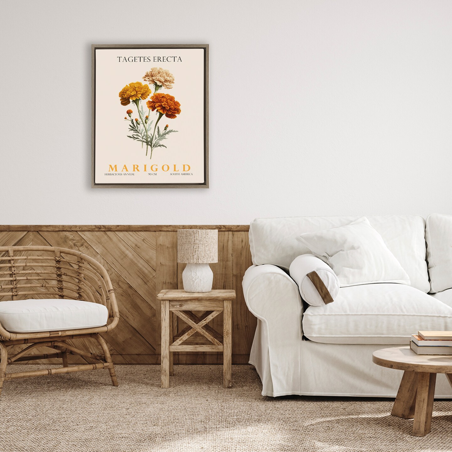 Stupell Industries Natural Marigold Bundle Floating Frame, design by Christopher Giampietro