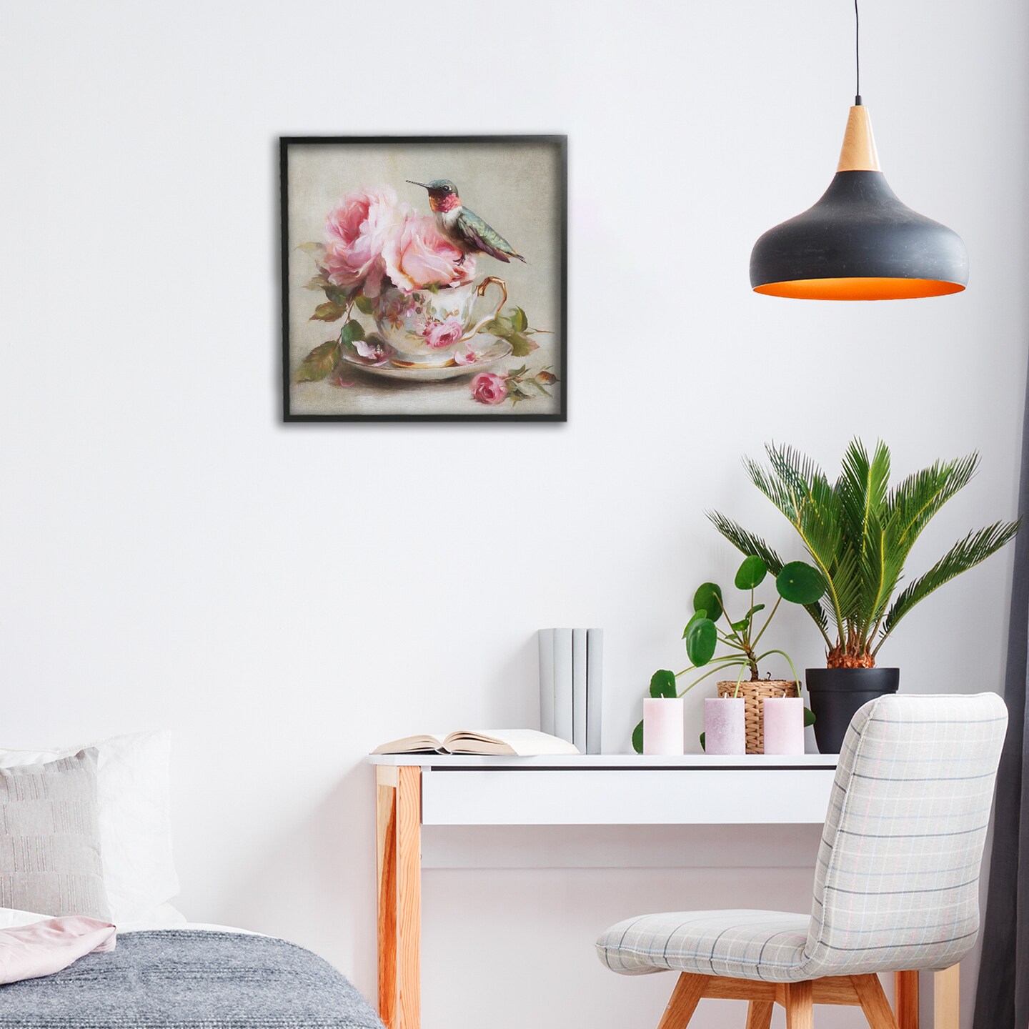 Stupell Industries Hummingbird & Tea Cup Framed Giclee, design by Tina LeCour