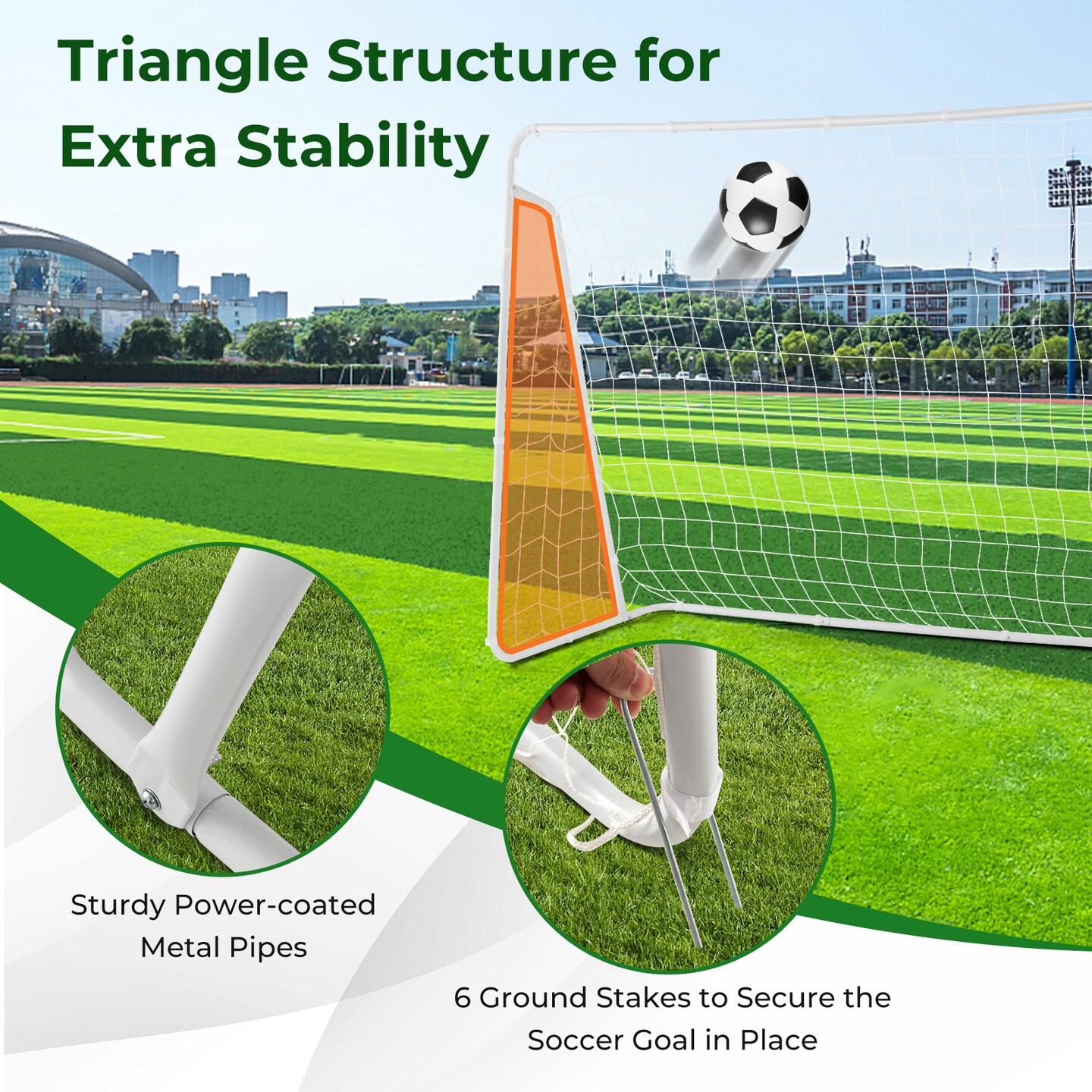 Portable Soccer Goal with Metal Frame &#x26; Durable Net