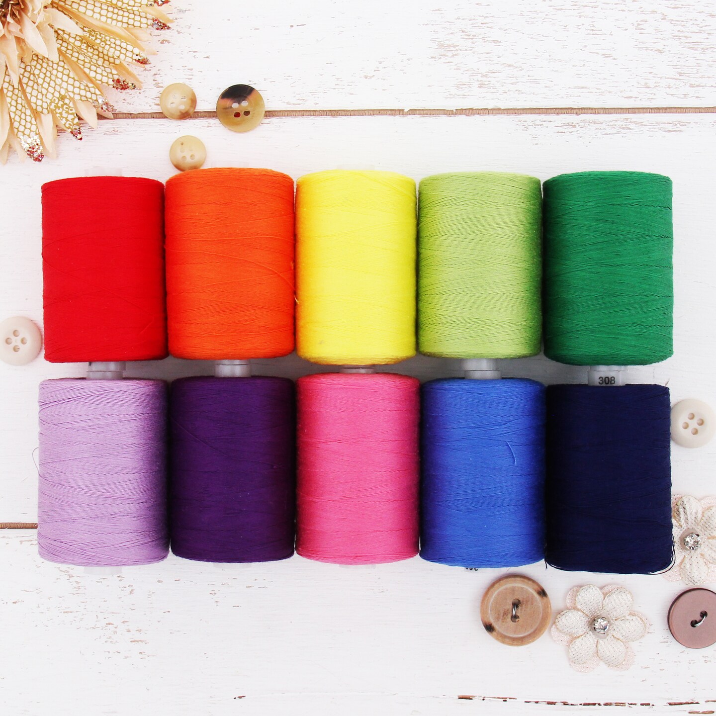 Threadart 100% Cotton Thread Sets | Solid (1000m) and Variegated Styles (600m) | For Quilting & Sewing 50/3 Weight | Long Staple & Low Lint | Over 30 Sets Available