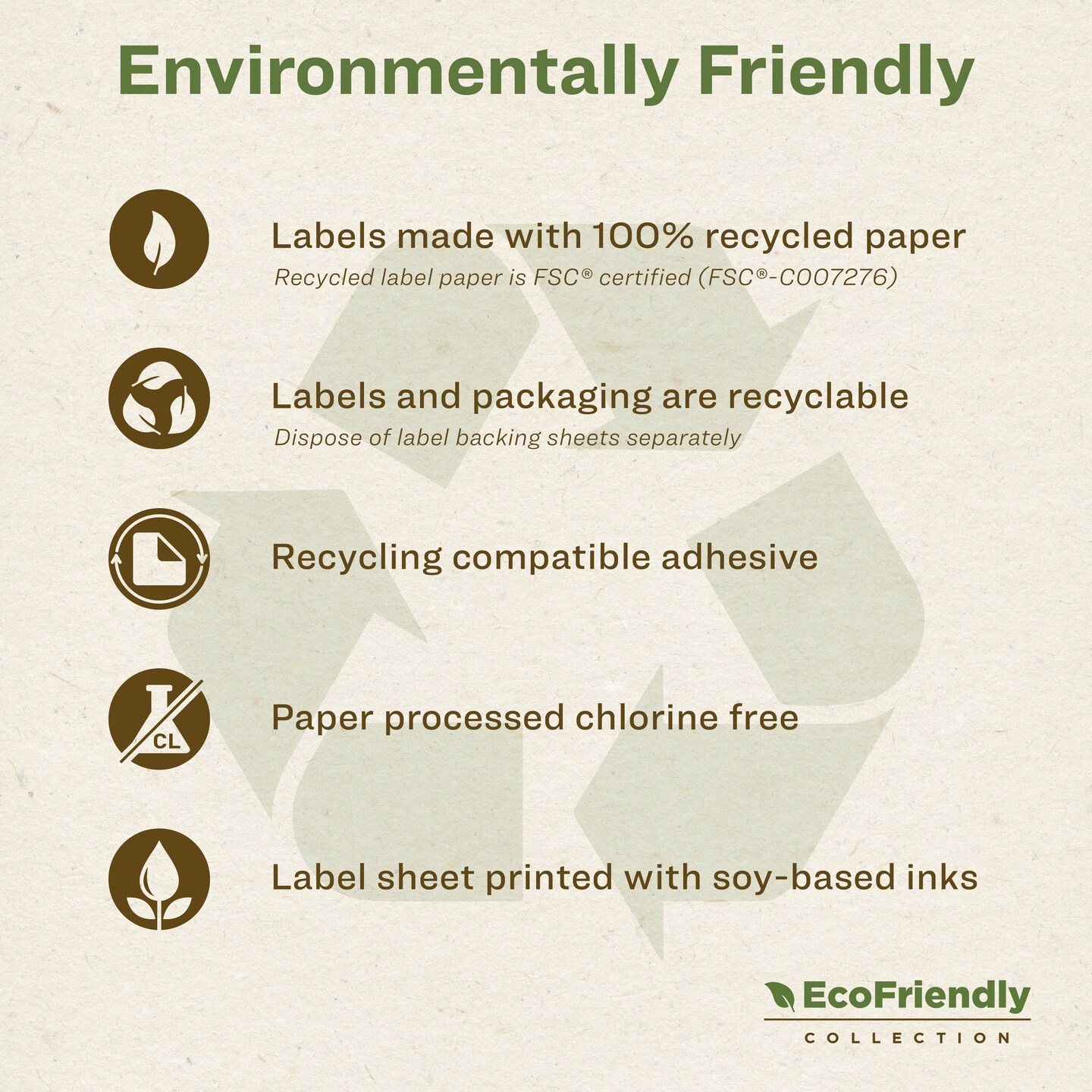 Avery Recycled Matte White Labels,  11&#x22; x 4-1/4&#x22; Rectangle