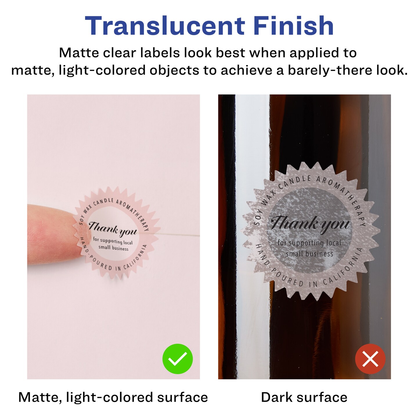 Avery Matte Clear Labels,  1&#x22; Starburst