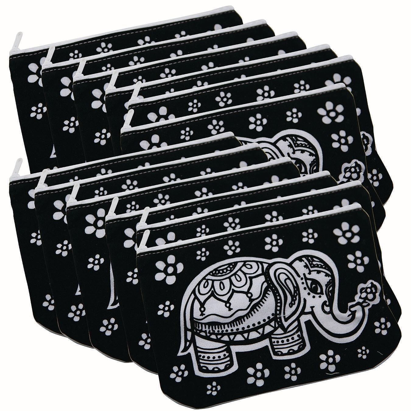 Velvet Art Fabric Elephant Pouch (Pack of 12)