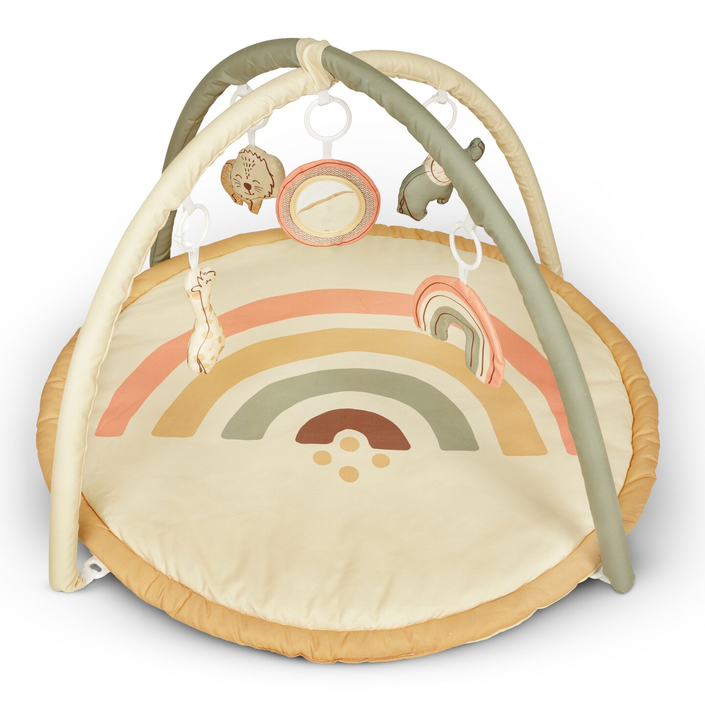 Hakuna Matte: Baby Play Gym: Jungle Rainbow &#x2013; Neutrals, Discovery Mirror &#x26; 4 Activity Toys, Sensory Playmat &#x26; Arch, Extra Thick &#x26; Soft, Baby &#x26; Toddler