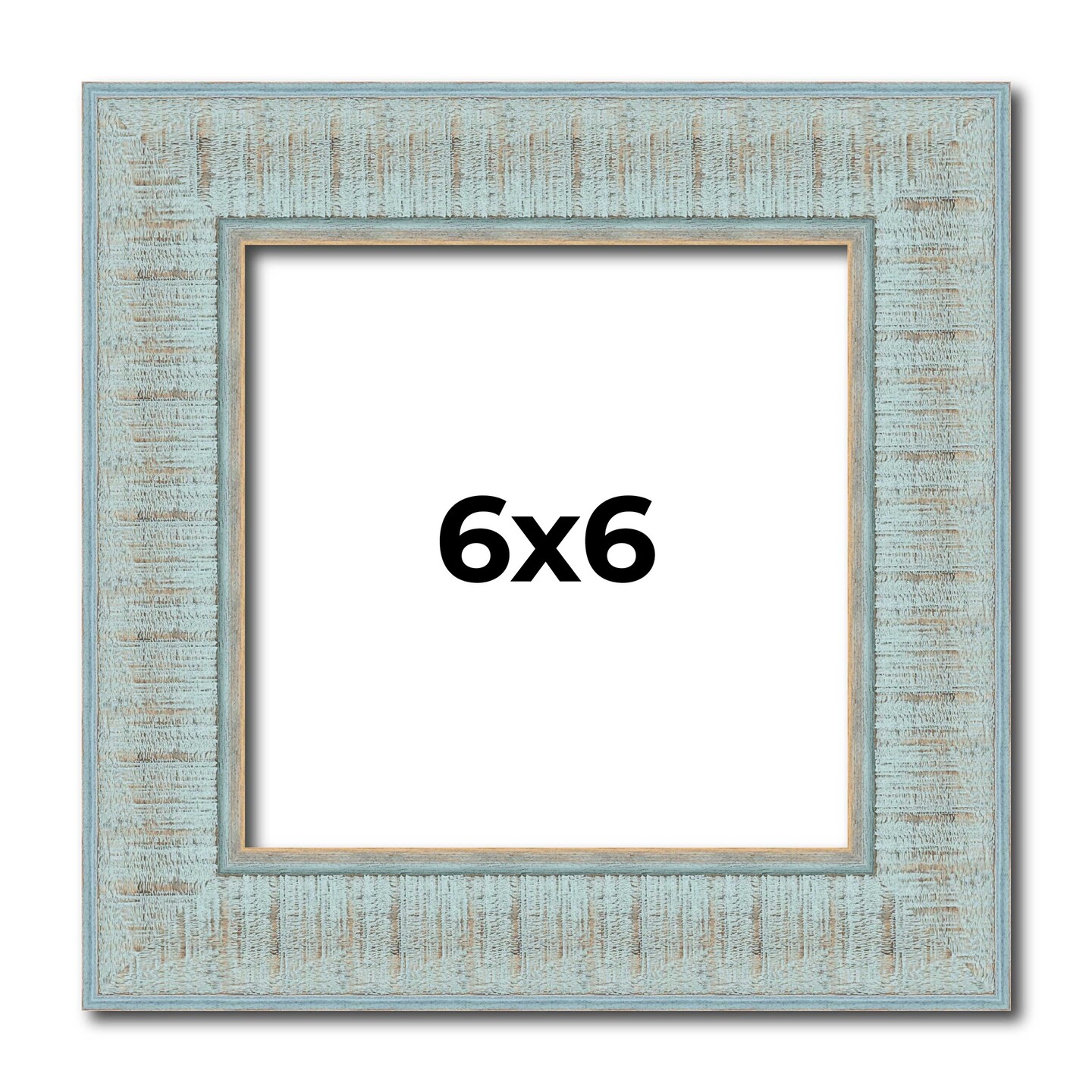 Square Refined Blue Picture Frame - UV Acrylic, Foam Board Backing, Hanging Hardware