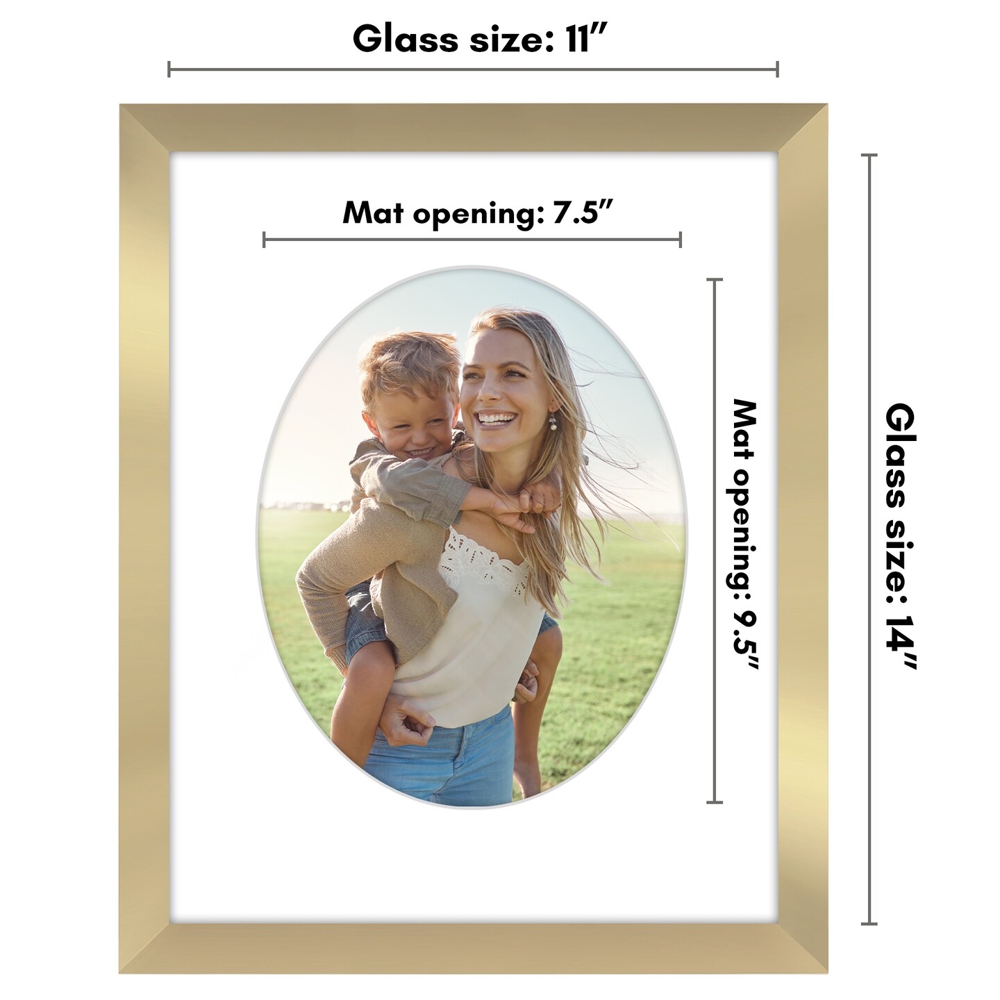 Americanflat Picture Frame with Oval-Shaped Mat - Ideal for Any Room, Living Rooms, Dorm Room