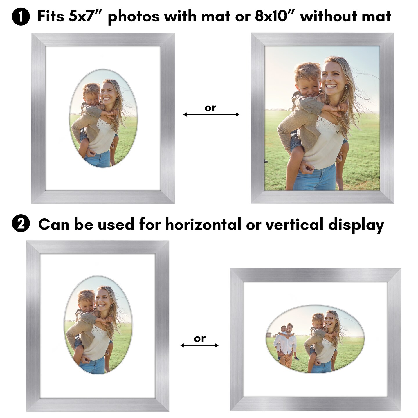 Americanflat Picture Frame with Oval-Shaped Mat - Ideal for Any Room, Living Rooms, Dorm Room