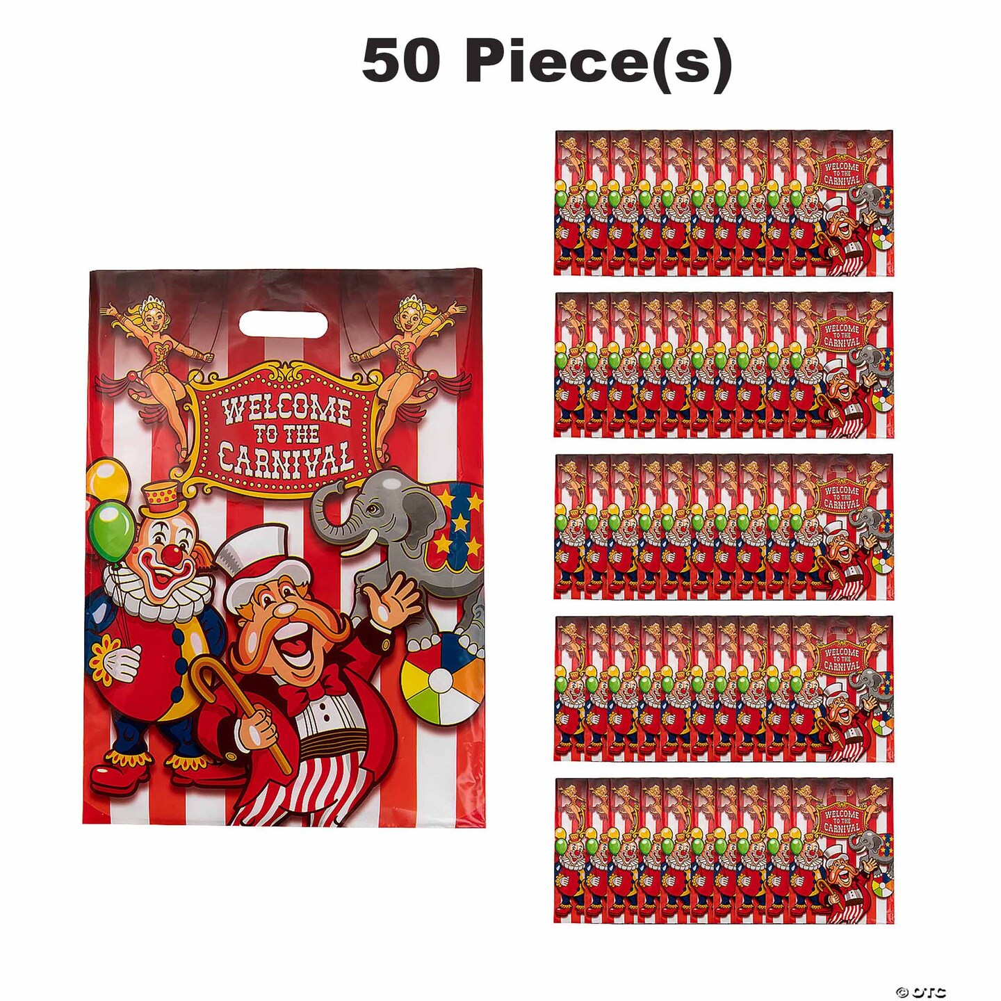12 1/2&#x22; x 17&#x22; Bulk 50 Pc. Plastic Under the Big Top Treat Bags