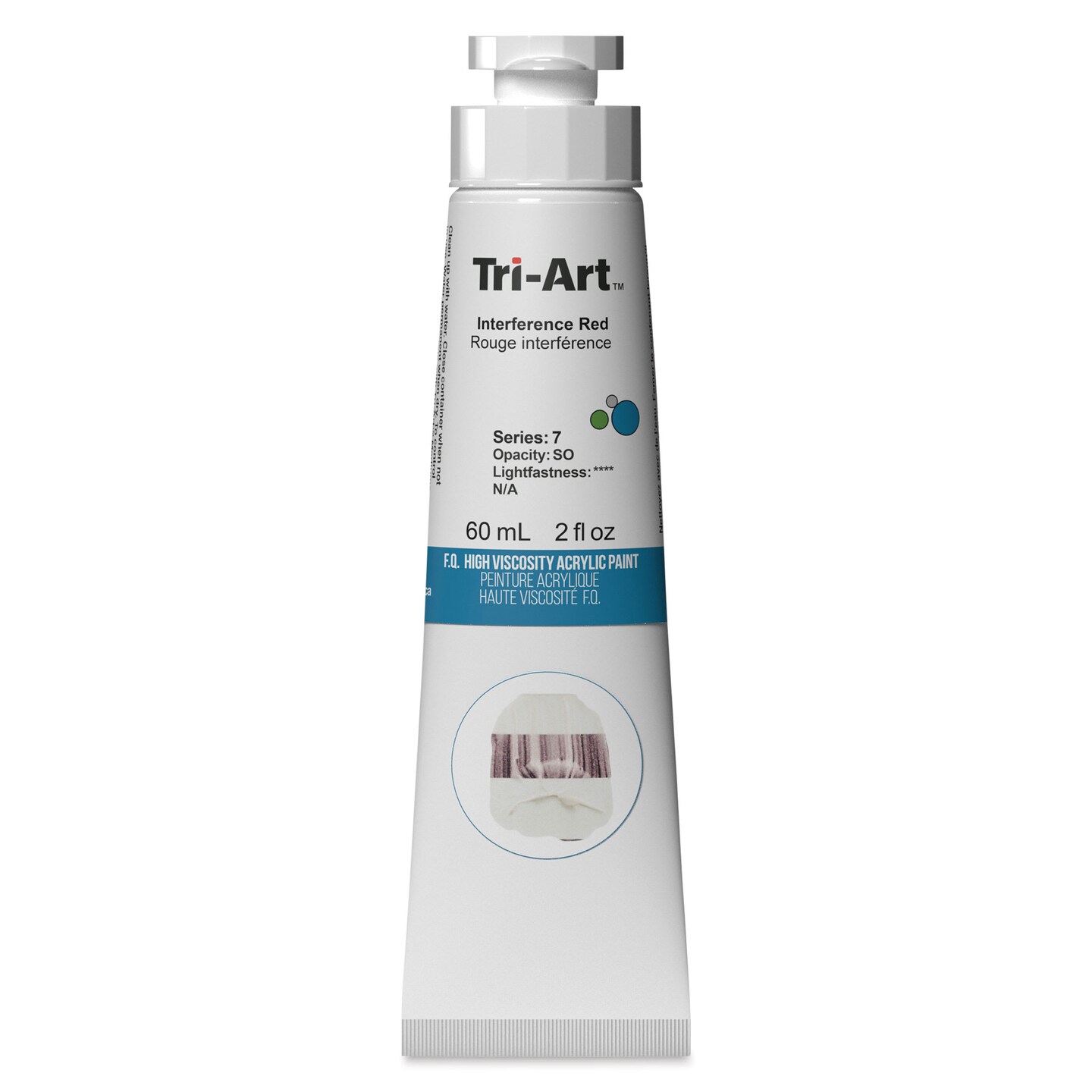 Tri-Art High Viscosity Artist Acrylic - Interference Red, 60 ml tube